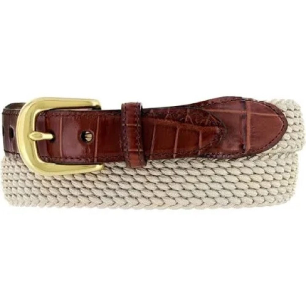 Brighton Elastic Woven Croco Belt, 34 (32W)